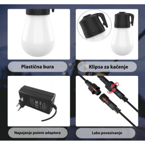 Niz LED sijalica 15 komada 15m sa daljinskim - Img 5