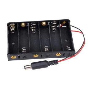 Nosač kućište za 6xAA baterije sa DC džekom 5.5x2.1mm - za Arduino, pametna vozila i DIY projekte