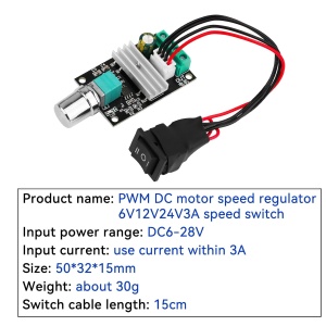 PWM Regulator Brzine DC Motora 6V-28V 3A sa Preklopnikom za Promenu Smera (Napred/Nazad) - Img 6