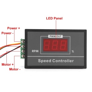 PWM Regulator Brzine DC Motora 6V-60V 30A sa Displejom i Start/Stop Tasterom - Img 4