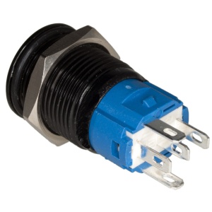 Taster metalni crni 16mm sa LED svetlom plavi Angel Eye - Img 2