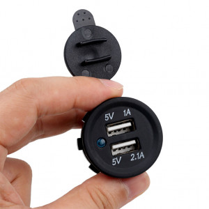 Ugradni Dupli USB Punjač za Auto, Motor i Čamce12V / 24V – Vodootporni - Img 4