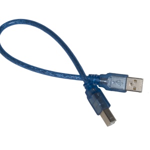 USB 2.0 Kabl Tip A na Tip B 50cm – Transparentno Plavi