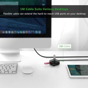 USB hub USB2.0 A M-4xUSB2.0 A F 480Mbps 1.0m crni - Img 6
