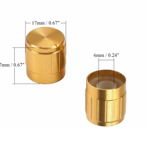 Aluminijumska kapica za potenciometar 15x17mm - Zlatna (6mm) - Img 2