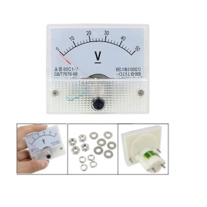 Analogni ugradni voltmetar 85C1-V 0-50V DC - Panelni instrument za kontrolne table - Img 2