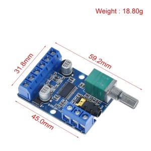 AP3015 Audio Pojačalo 2x30W Digitalni Stereo Modul DC 8-24V sa Potenciometrom - Img 3