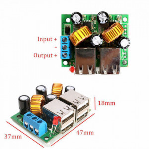 DC-DC Step-Down Konverter 9V-40V na 5V 5A sa 4 USB Porta - Img 4