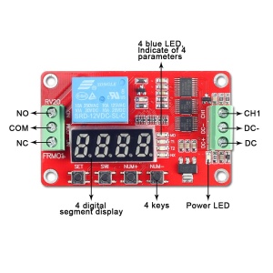 Digitalni Vremenski Relej Tajmer 12V DC - Multifunkcionalni Modul 10A sa LED Displejom - Img 6