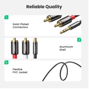 Kabl 3.5mm ST M-2xRCA M 5.0m ALU - Img 5