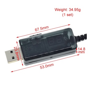 KWS-912V USB Step-Up Pretvarač Napona 5V na 9V / 12V sa Displejom - Kabl za Napajanje Rutera preko Power Banka - Img 2