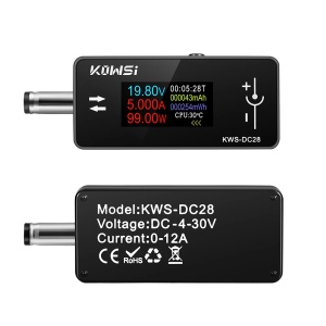 KWS-DC28 Digitalni Tester Napona i Struje DC 4-30V 12A - Voltmetar Ampermetar i Merač Potrošnje Snage sa Ekranom - Img 3