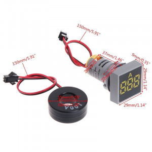 LED ampermetar 0-100A 22mm žuti AD101-22AMS - Img 6