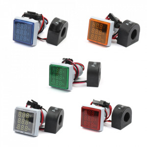 LED ampermetar/voltmetar/frekvencmetar 22mm žuti - Img 4