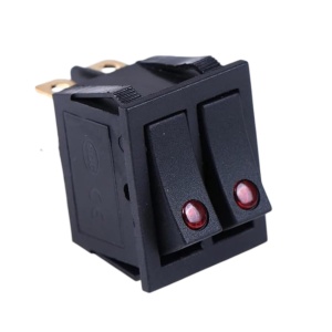 Prekidač 30x22mm 16A 250VAC dvostruki crni LED - Img 2