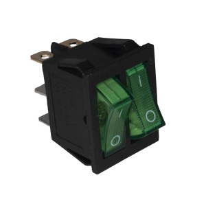 Prekidač 30x22mm 16A 250VAC dvostruki zeleni