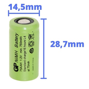 Punjiva Baterija GP 75AAH NiMH 1.2V 750mAh (2/3 AA format) - Img 3