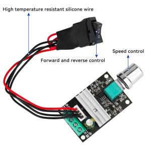 PWM Regulator Brzine DC Motora 6V-28V 3A sa Preklopnikom za Promenu Smera (Napred/Nazad) - Img 3