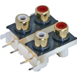 RCA F panel za PCB zlatni (4xRCA)