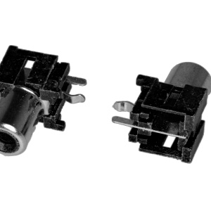 RCA Ženski Konektor za PCB - Crni, Horizontalni (Činč utičnica 90°)