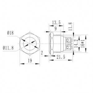 Taster MP16S/F10 crni - Img 2