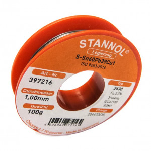 Tinol žica za lemljenje - Kalaj sa Olovom - STANNOL 1mm 100g Sn60Pb39Cu1 HS10