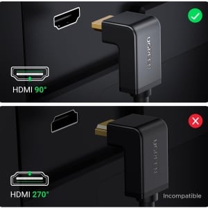 UGREEN HDMI 2.0 Kabl Pod Uglom 90 Stepeni 4K 60Hz 2m - za TV i Konzole - Img 4