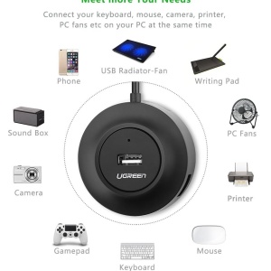 USB hub USB2.0 A M-4xUSB2.0 A F 480Mbps 1.0m crni - Img 3