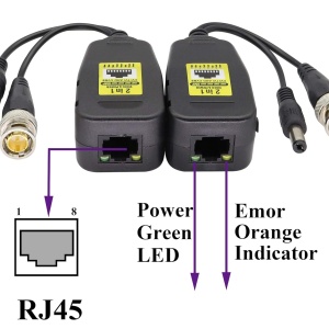 Video Balun Pasivni Set 8MP 4K - Prenos Video Signala i Napajanja (BNC na RJ45) - Img 2