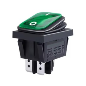 Vodootporni prekidač 30x22mm 30A 250VAC zeleni