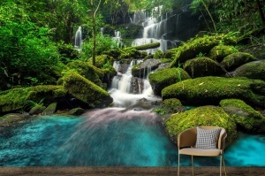 Fototapet Cascada Junglei Verzi - Img 3