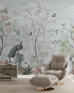 Fototapet Pauni in Gradina Chinoiserie