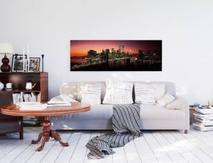 Tablou New York Brooklyn Bridge Deco Panel 52x156cm - Img 2