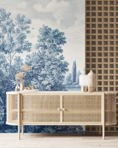 Fototapet Peisaj Toile De Jouy Albastru