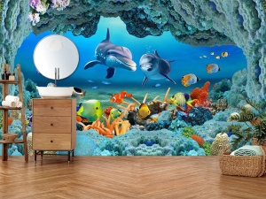 Fototapet Corali, Pesti si Delfini - Img 3