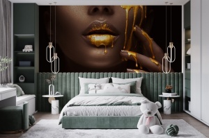 Fototapet Golden Lips 02