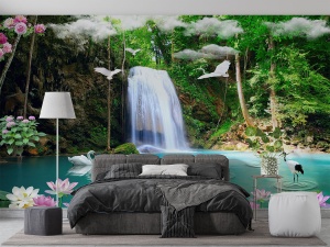 Fototapet Cascada - Fauna Exotica