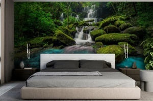 Fototapet Cascada Junglei Verzi