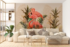 Fototapet Flamingo Roz In Natura - Img 3