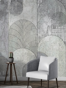 Fototapet Geometric Art Deco Gri
