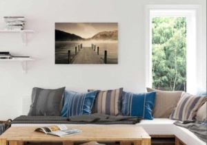 Tablou Ponton peste Lacul Intetosat Deco Panel 60x90cm - Img 2