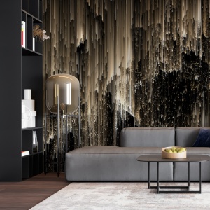 fototapet-abstract-negru-auriu-living-industrial