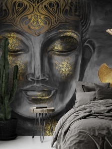 Fototapet Buddha Negru Auriu