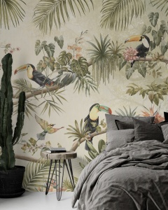 Fototapet Jungla Tropicala cu Tucani