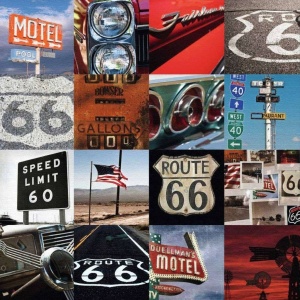 Tablou Route 66 Mosaic II Deco Block 40 x 40cm