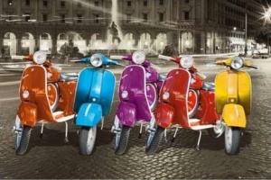 Tablou Vespas in Roma Deco Panel 60x90cm