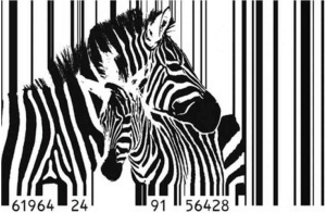 Tablou Zebre Cod de Bare Deco Block 70 x 118cm