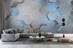 Tapet 3D Hexagon Abstract - Img 1