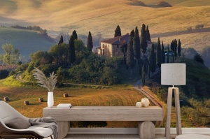 Fototapet Apus in Toscana
