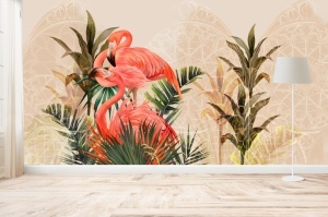 Fototapet Flamingo Roz In Natura - Img 5